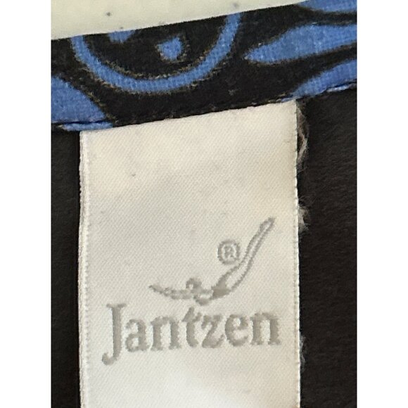 Jantzen Black, Sheer Beach Coverup With Multicolored bordered Neckline Sleeves - Picture 5 of 8